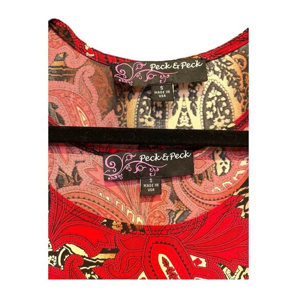 Peck & Peck 2 Piece Top and Jacket Oversized Top Red Small (see description) - Picture 3 of 7